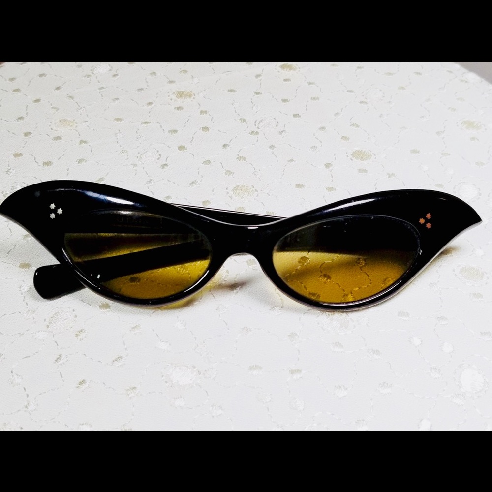 A.A.SUTAIN Fabulous 60’s  BLACK CAT Eye Sunglasses - Picture 6 of 8